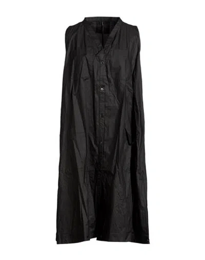 Masnada Woman Overcoat & Trench Coat Black Size 8 Cotton, Polyurethane
