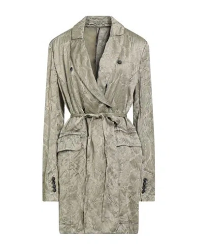 Masnada Woman Overcoat & Trench Coat Sage Green Size 6 Acetate, Wool