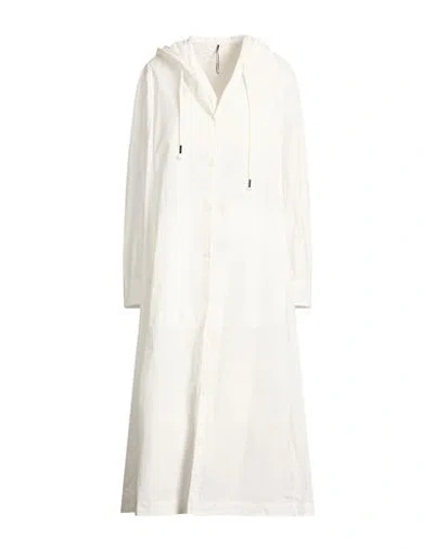 Masnada Woman Overcoat & Trench Coat White Size 6 Cotton, Polyurethane