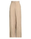 Masnada Woman Pants Beige Size 4 Cotton, Wool, Metal In Neutral