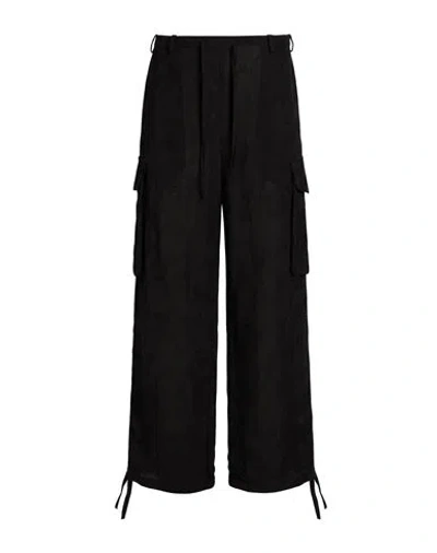 Masnada Woman Pants Black Size 2 Viscose, Linen