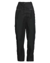 Masnada Woman Pants Black Size 6 Cotton, Elastane