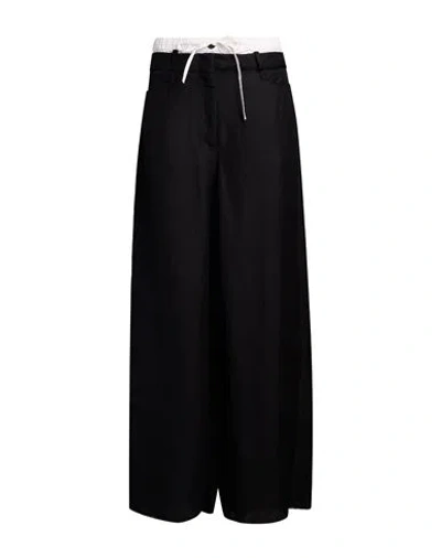 Masnada Woman Pants Black Size 4 Viscose, Linen