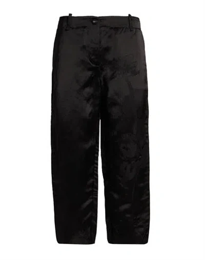 Masnada Woman Pants Black Size 4 Viscose, Linen