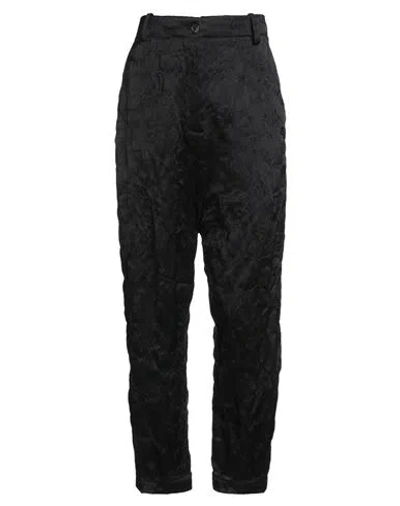 Masnada Woman Pants Black Size 6 Acetate, Wool