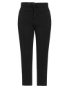 Masnada Woman Pants Black Size 8 Cotton, Elastane