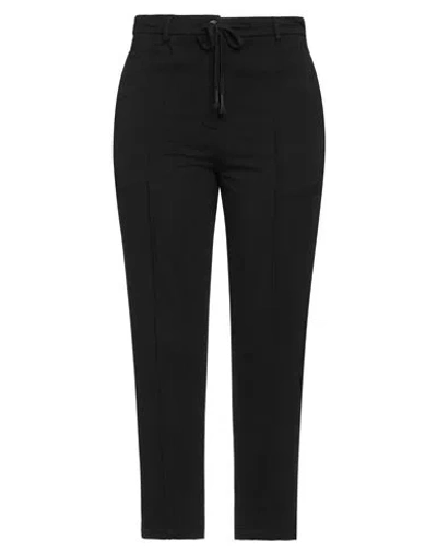 Masnada Woman Pants Black Size 6 Cotton, Elastane