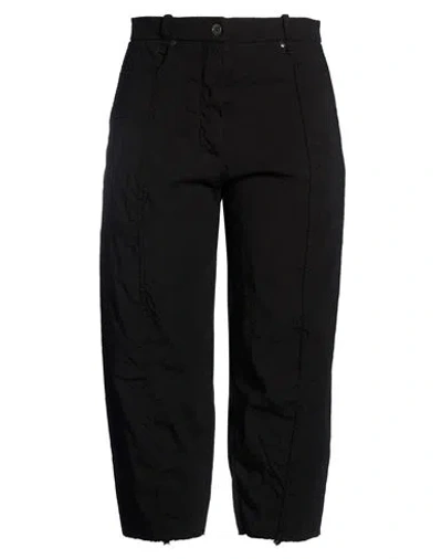 Masnada Woman Pants Black Size 6 Linen, Viscose, Elastane