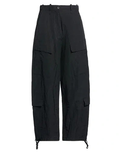 Masnada Woman Pants Black Size 8 Cotton, Viscose, Metallic Fiber