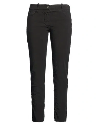 Masnada Woman Pants Black Size 8 Linen, Viscose, Elastane