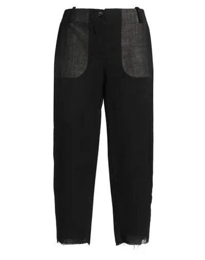 Masnada Woman Pants Black Size 8 Wool, Polyamide