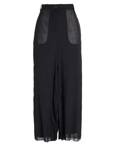 Masnada Woman Pants Black Size 8 Wool, Polyamide