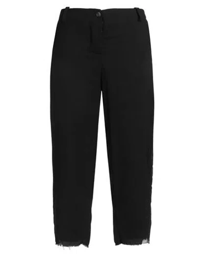 Masnada Woman Pants Black Size 8 Wool, Polyamide