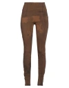 Masnada Woman Pants Brown Size 6 Linen, Viscose, Elastane