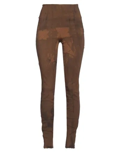 Masnada Woman Pants Brown Size 6 Linen, Viscose, Elastane