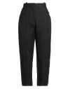 Masnada Woman Pants Charcoal Size 8 Hemp, Cotton, Metal In Grey