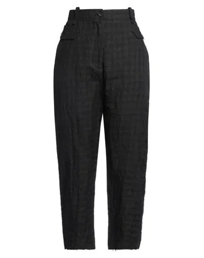 Masnada Woman Pants Charcoal Size 8 Hemp, Cotton, Metal In Grey
