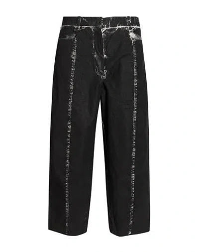 Masnada Woman Pants Charcoal Size 8 Linen, Viscose, Elastane In Black