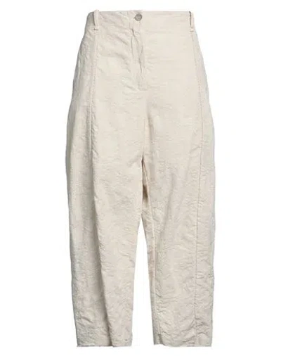 Masnada Woman Pants Cream Size 8 Cotton In White