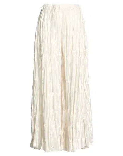 Masnada Woman Pants Ivory Size S Polyester, Viscose In White