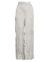Masnada Woman Pants Light Grey Size 4 Acrylic, Viscose, Metal In White
