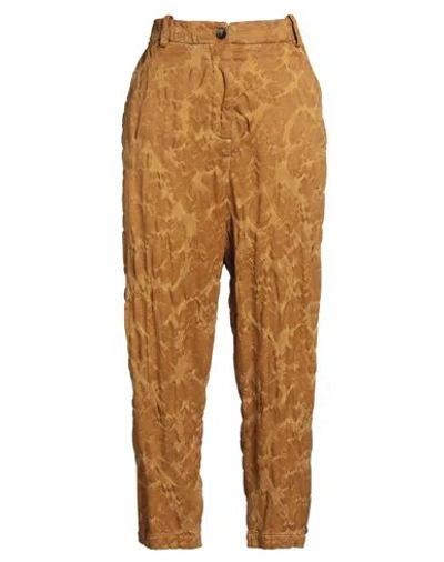 Masnada Woman Pants Marigold Size 4 Acetate, Wool In Yellow