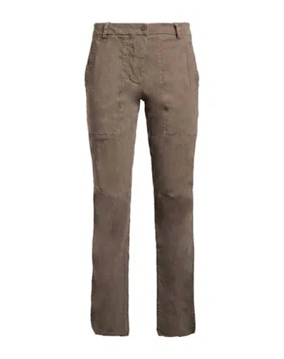 Masnada Woman Pants Military Green Size 2 Linen, Viscose, Elastane In Multi