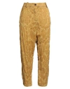 Masnada Woman Pants Mustard Size 4 Acetate, Wool In Yellow
