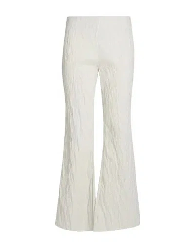 Masnada Woman Pants Off White Size 10 Cotton, Polyamide, Elastane In Neutral