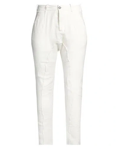 Masnada Woman Pants Off White Size 12 Linen In Off White