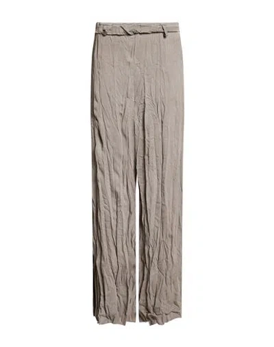 Masnada Woman Pants Sage Green Size 10 Polyester, Elastane In Gray