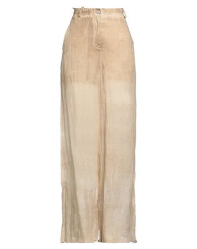 Masnada Woman Pants Sand Size 4 Ramie In Brown