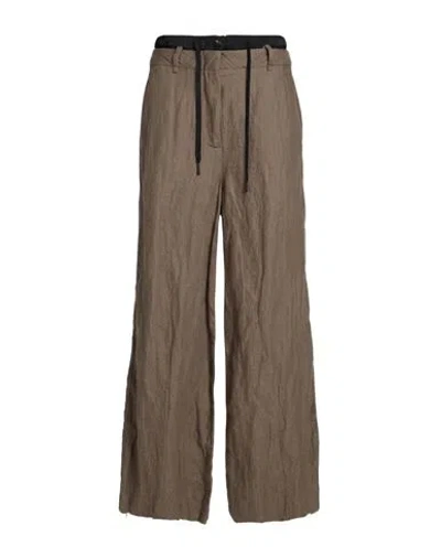 Masnada Woman Pants Taupe Size 2 Wool, Cotton, Metal In Blue