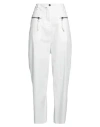 Masnada Woman Pants White Size 6 Cotton, Elastane