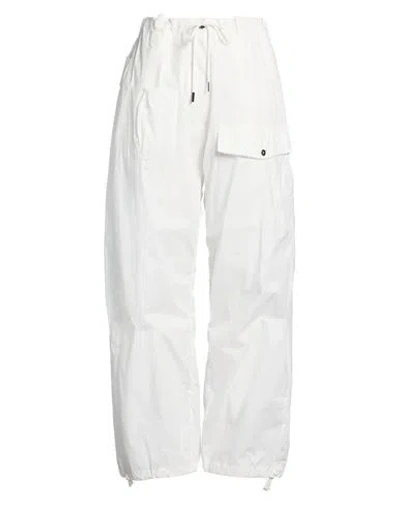 Masnada Woman Pants White Size 6 Cotton, Polyurethane In Black