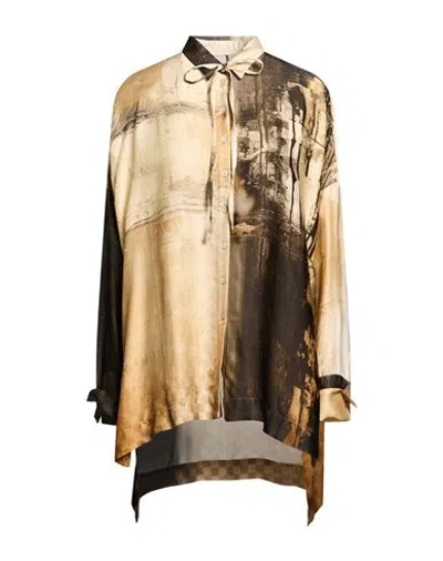 Masnada Woman Shirt Beige Size L Viscose In Brown