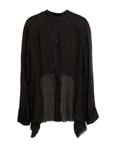 Masnada Woman Shirt Black Size 4 Ramie