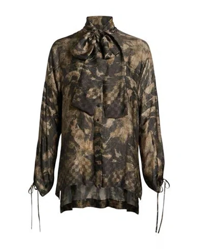 Masnada Woman Shirt Khaki Size M Viscose In Beige
