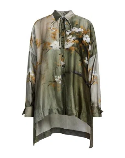 Masnada Woman Shirt Sage Green Size L Viscose