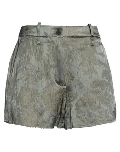 Masnada Woman Shorts & Bermuda Shorts Sage Green Size 4 Acetate, Viscose, Linen