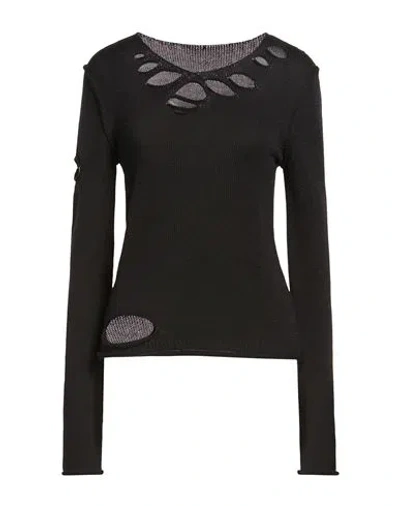 Masnada Woman Sweater Black Size L Merino Wool