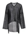 Masnada Woman Sweater Black Size M Linen, Thermoplastic Polyurethane, Cotton, Polyester In Black