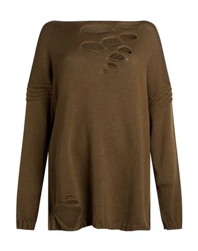 Masnada Woman Sweater Military Green Size S Merino Wool