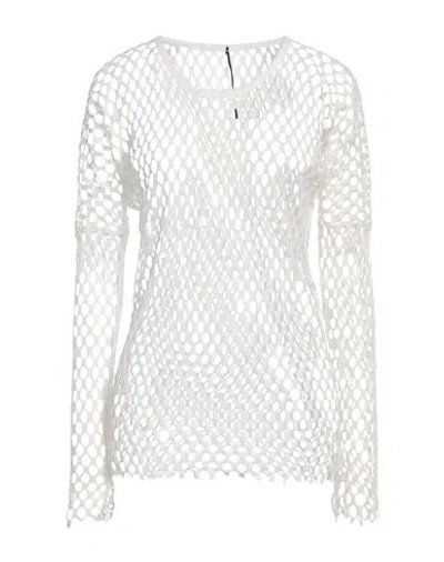MASNADA MASNADA WOMAN SWEATER WHITE SIZE L POLYAMIDE, ELASTANE