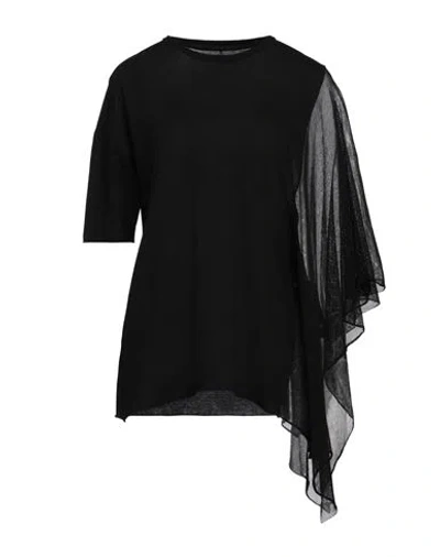 Masnada Woman T-shirt Black Size 10 Cotton