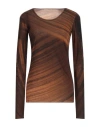 Masnada Woman T-shirt Brown Size L Polyamide, Elastane In Brown