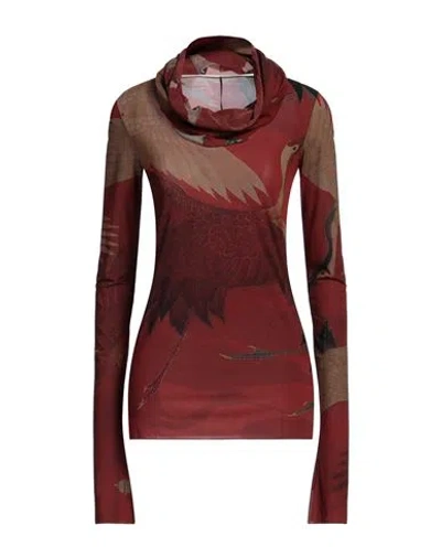 Masnada Woman T-shirt Burgundy Size L Polyamide, Elastane In Red