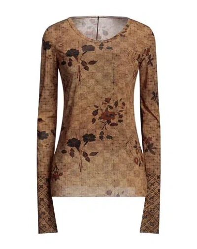 Masnada Woman T-shirt Khaki Size S Polyamide, Elastane In Beige
