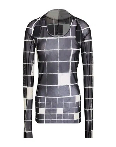 Masnada Woman Top Black Size M Nylon, Elastane