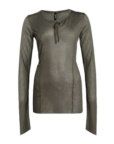 Masnada Woman Top Military Green Size 6 Cotton In Gray